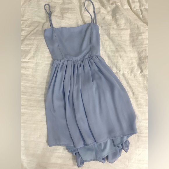 Lucy In The Sky Light Blue Flowy Short Dress - Picture 1 of 3